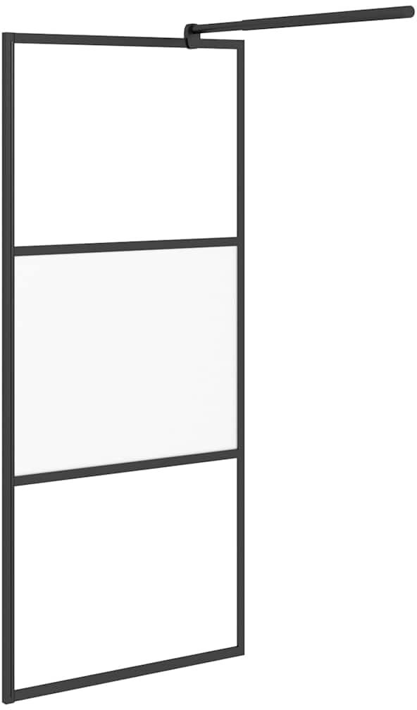 vidaXL Paroi de douche 80x195 cm Verre ESG demi-dépoli Noir