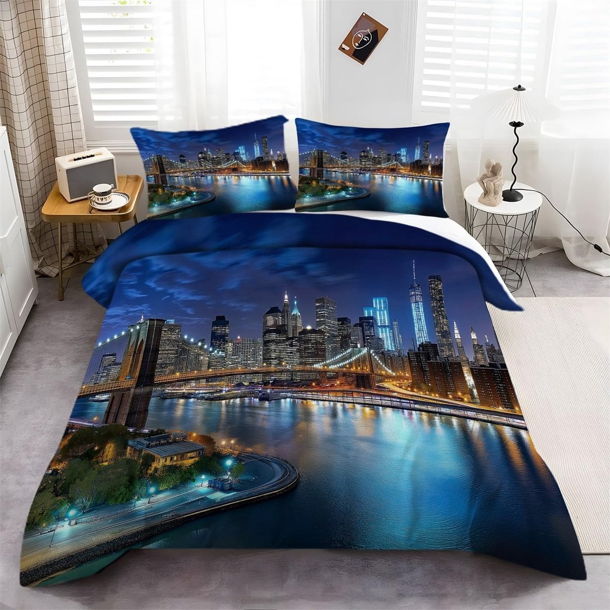Ultrazacht microvezel dekbedovertrek set donkerblauw 180 x 200 cm