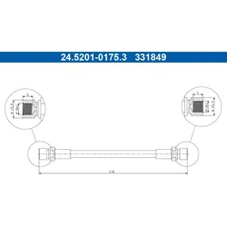Bremsschlauch ATE 24.5201-0175.3 für Porsche 924 968