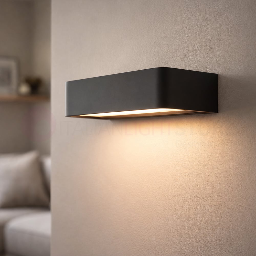 Linea Light Metal 90332 – Applique Led Da Parete Moderna Nera 25cm 3000k