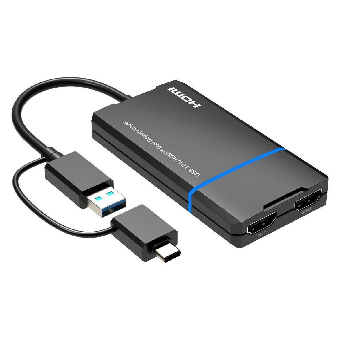 MicroConnect USB-C or USB A 2in1 to HDMI (HDMI) (MC-USB3.1CHDMIX2-2IN1)