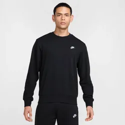 Nike Club French Terry Herren-Rundhalsshirt - Schwarz/Weiß - XXL
