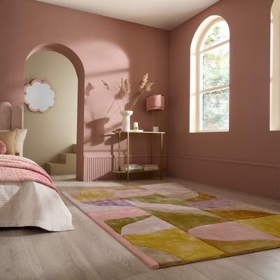 Designteppich FLAIR RUGS "ILLUMINATE, weich", bunt (mehrfarbig), B:160cm H:8mm L:230cm, Oberfläche: 100% Viskose. Rückseite: 100% Baumwolle, Teppiche, Abstraktes Patchwork-Design, Viskoteppich mit schimmernden Glanz