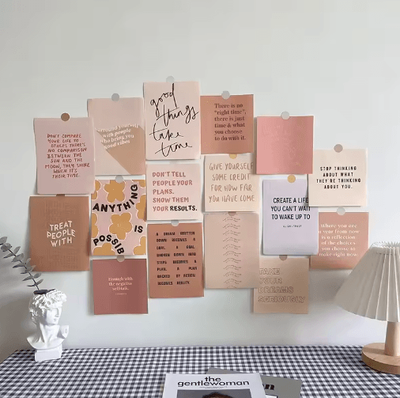 Inspire Picks Nordic Retro Photo Card Wall Stickers Aesthetic Postcard Collage Decor For Bedroom 13