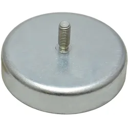 7 Ferrit-Topfmagnete mit Gewinde 63 mm | M6, Ferrit, Stahl, silber