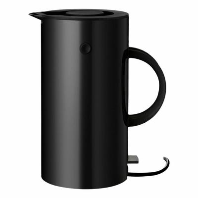 Stelton A/S Stelton EM77 Wasserkocher, Wasser Kocher, Wassererhitzer mit Kalkfilter und Trockengehschutz, Kunststoff, Schwarz, 1.5 L, 890