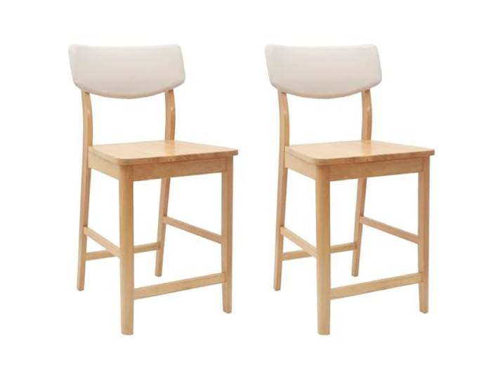 KGHERMDF Esszimmerstühle 2 Stück Natur Massives Gummiholz Ergonomische Sitzform, Stabile Quadratbeine, Pflegeleicht, Nur für Innenräume