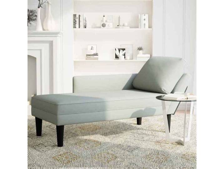 Promotion de Noël  Fauteuil long - SARAZYJ - 1 PC - et coussin et accoudoir droit - gris clair velours FR1226