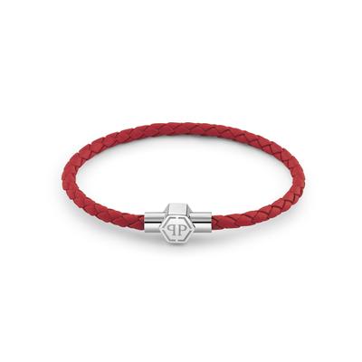 Armkette PHILIPP PLEIN "Armband" Gr. S, rot (1370, rot, silber), Armbänder, Herren, S, Armkette