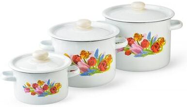 STP Goods Spring Bouquet Enamel Pot Set of 3