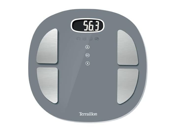 TERRAILLON Pèse Personne POP COLOR COACH Impédencemètre Complet - IMC - 8 Utilisateurs - Code Couleur pour Interpréter l'IMC et la Variation de Poids - Capacité 160Kg - Brun