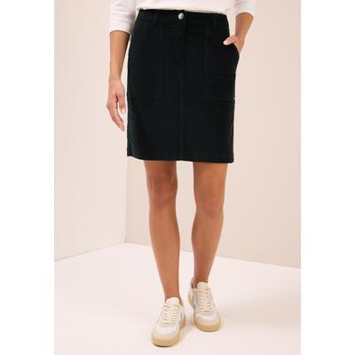 Minirock CECIL, Damen, Gr. 29, grün (ink grün), Web, 98% Baumwolle, 2% Elasthan, unifarben, normal knieumspielend, Röcke Minirock, aus Baumwolle mit Stretchanteil
