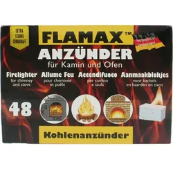 Grillanzünder FLAMAX 48 Stück Kohleanzünder für Grill, Ofen, Kamin und Lagerfeuer