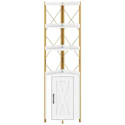 Helloshop26 - Eckkleiderschrank mit Stauraum 38 x 38 x 180 cm stabil und sicher modernes Design weißes Holzwerkstoff 20_0021062