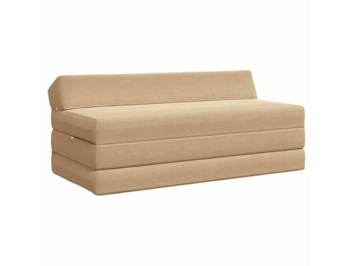 Coespram Klappsofa Bett Faltbar 2 Sitzer Stoff 120x60x49cm Grün Grau Bequeme Faltmatratze für Gästezimmer und kleine Räume: Verwandelt sich schnell in eine 120x200 cm Liegefläche.