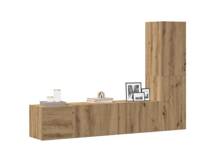 Meubles TV muraux 3 pcs chêne artisanal bois d'ingénierie banc TV meuble hifi centre de divertissement buffet TV 3328962
