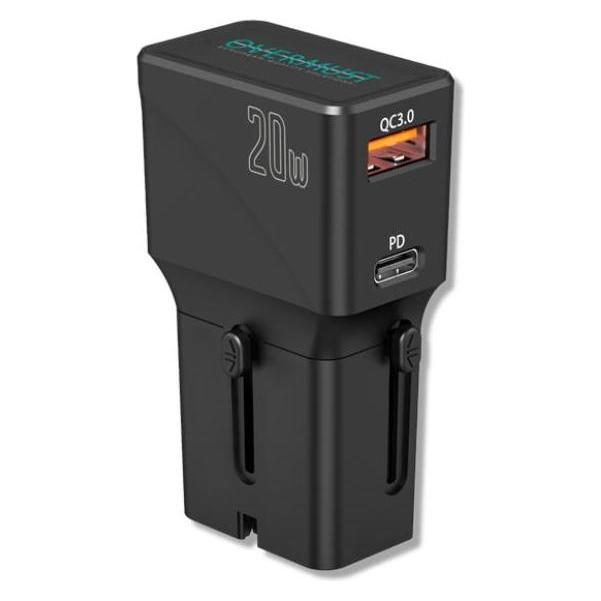 Overmust Travel Charger 2 USB Port Pd 20w (20 W, 2 Ports) (FOVMWC17963)