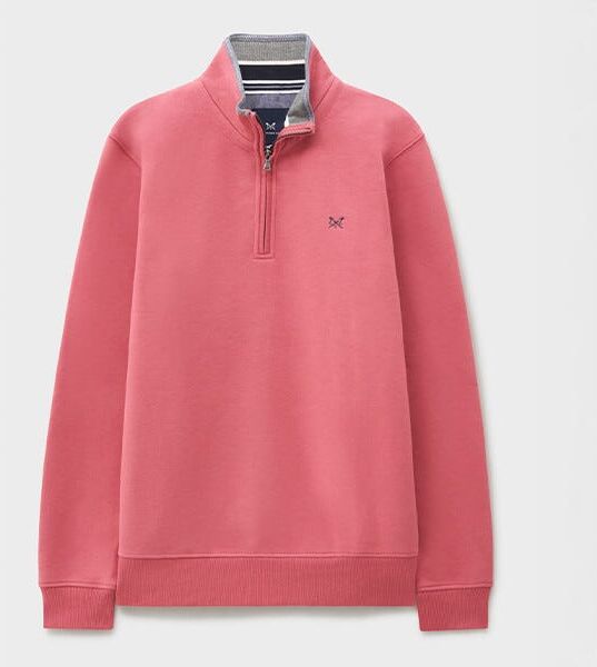 Crew Clothing Company Crew Clothing Mens Classic Half Zip Sweatshirt Rose