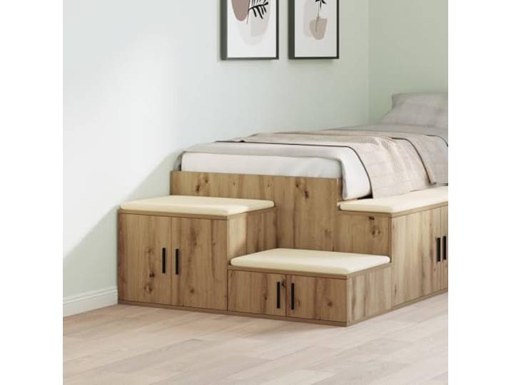 Artisan Eichen Nachttisch Beistellschrank 103x41x40 cm Holzwerkstoff mit großem Stauraum und glatter Oberfläche, vielseitiges Möbelstück für Moderne und Klassische Räume,