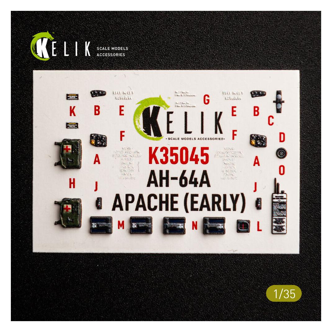 Kelik AH-64A APACHE (early) - interior 3D decals for Trumpeter (K35045)
