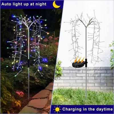 Uplift Essentials Solar Powered Outdoor Firework Garden Stakes colorful 160leds