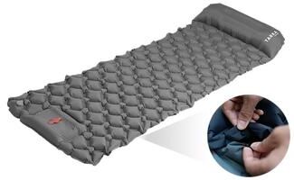 Discount Dollar Deals Self Inflating Camping Mat With Pillow Outdoor Air Mattress For Hiking Climbing dark Grey
