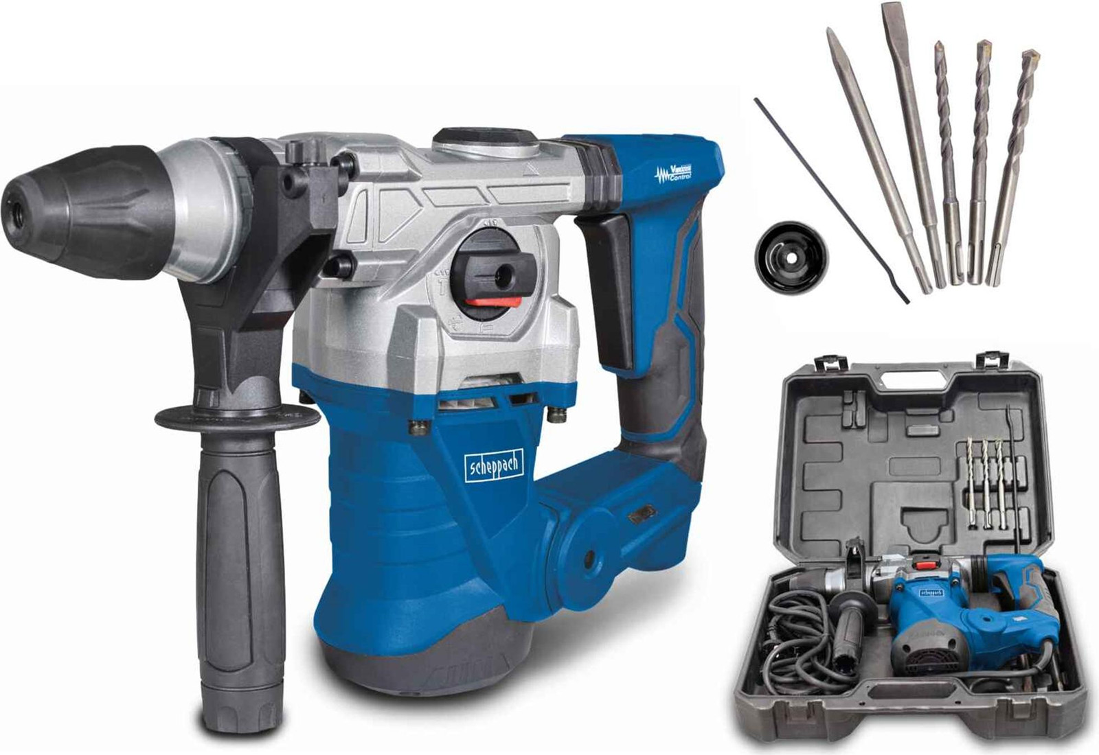Scheppach Elektrische boorhamer DH1300PLUS met 1250 W motor en koffer