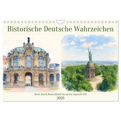 Historische Deutsche Wahrzeichen (Wandkalender 2026 DIN A4 quer), CALVENDO Monatskalender