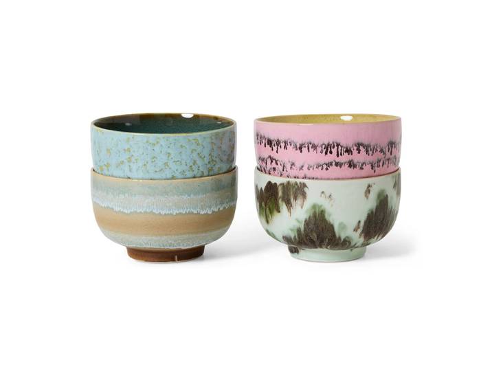 HKliving - 70's Nudelschale, Ø 13,5 cm, dada (4er-Set)