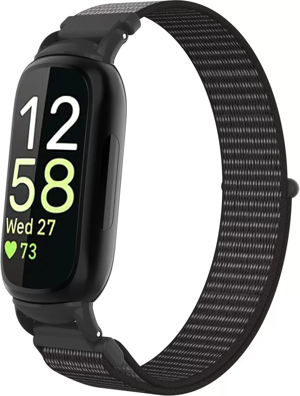 INF Nylon Loop Klettband kompatibel mit Fitbit Inspire 3 Grau