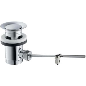 hansgrohe Ablaufgarnitur Zugstange 94139000, aus Messing, für Waschbecken mit Überlauf, mit Zugstange, verchromt