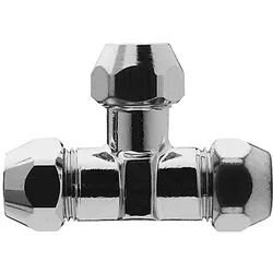 Universal T-Verschraubung 451412 Messing verchromt, 1/2"x12mm, mit 3 Quetschen