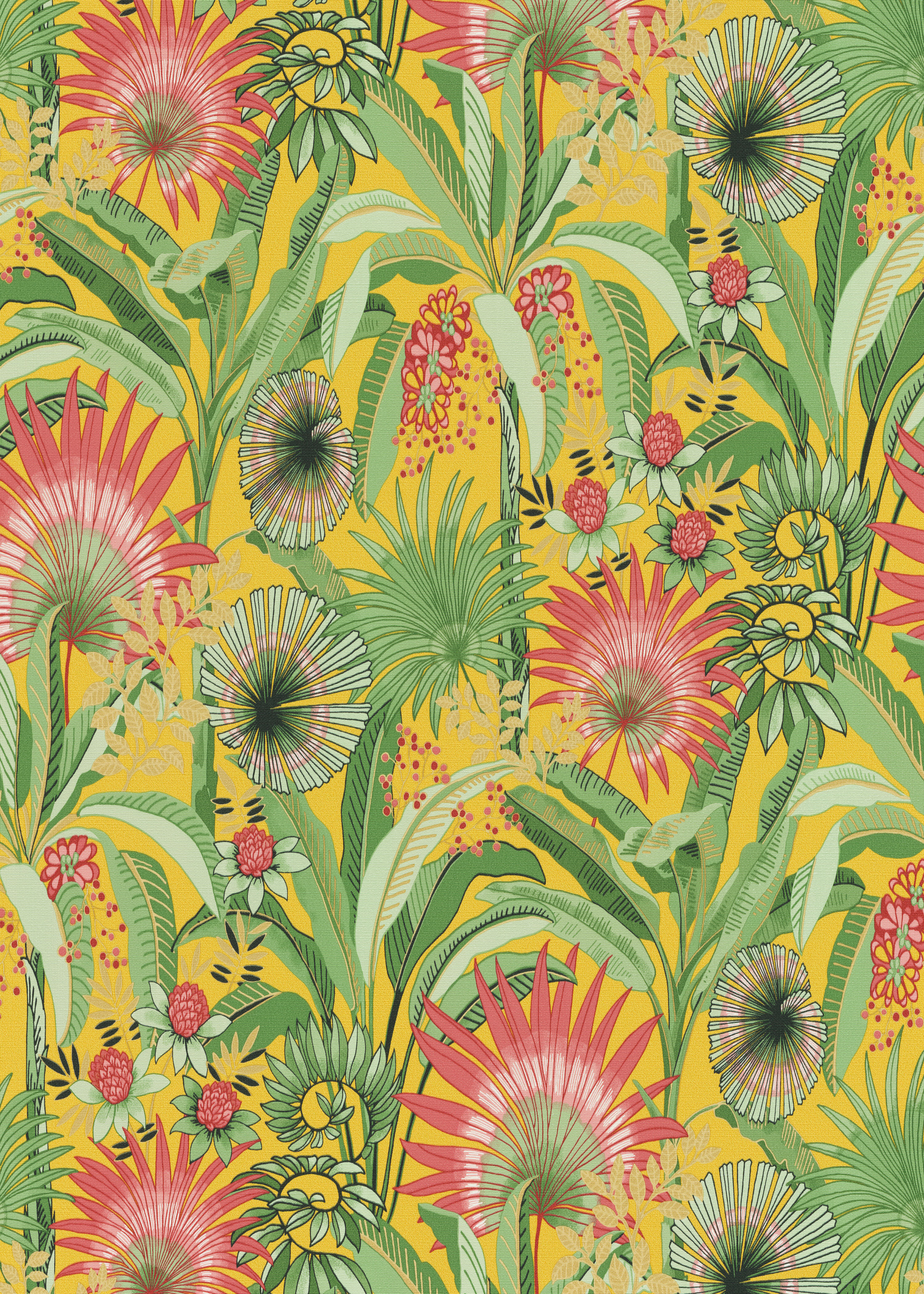 Vliestapete ERISMANN "Vliestapete Flower Power", gelb, B:0,53m H:0,09m L:10,05m, Vlies, Tapeten, Vliestapete, Phthalate frei
