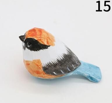 Uplift Picks Hand Carved Wooden Bird Figurine Mini Rustic Home Decor 15
