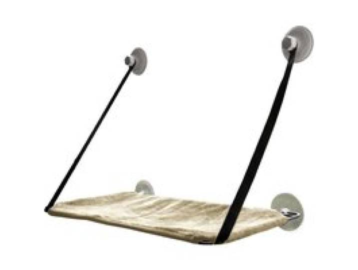 KARLIE Hamac de fenêtre pour chat, 59 x 32 cm (beige)