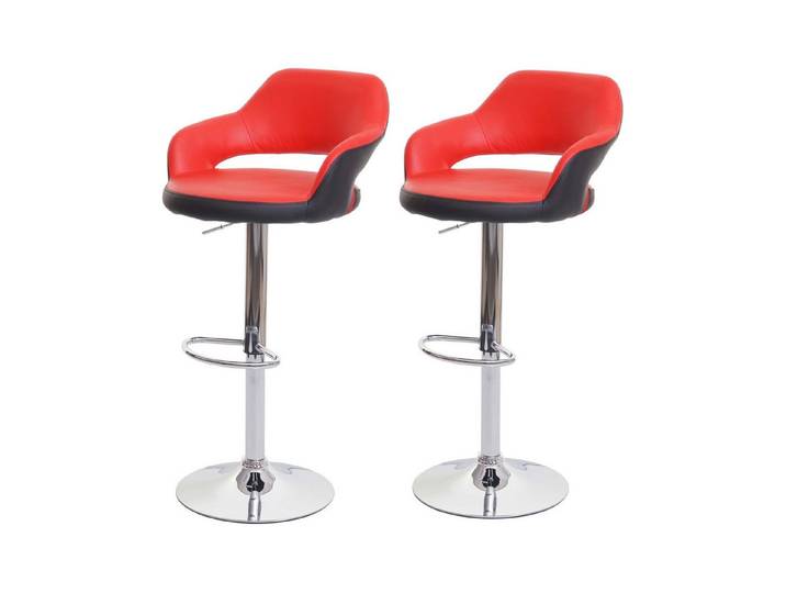 PROREGAL® Barhocker Barstuhl stylisch Sitzhöhe 61-81cm mit Lehne Kunstleder Farbe (2 St)