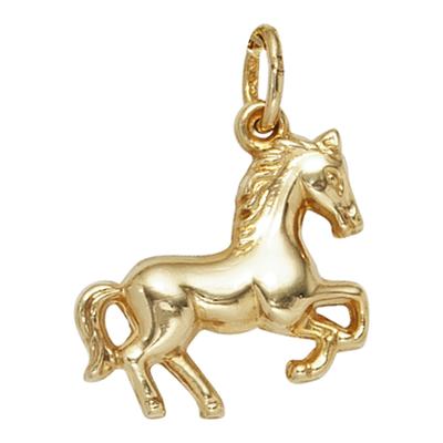 Kettenanhänger JOBO "Anhänger Pferd", gold (gelbgold 333), Schmuckanhänger, Damen, Gelbgold 333, Kettenanhänger, 333 Gold