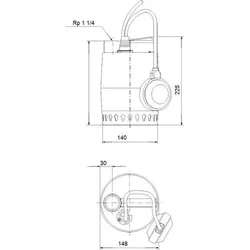 GRUNDFOS Kellerentwässerungsp. Unilift KP150-A1,1_1/4in1x230V0,3kW5mK.