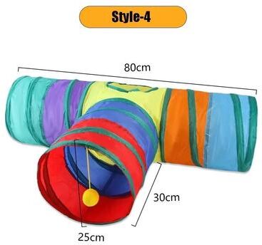 Inspired Finds AdventureTunnel Foldable Cat Tunnel Maze Toy For Interactive Indoor Play short Straight (19.7x9.8in)