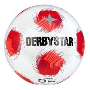 Derbystar Fußball Apus TT v25 FIFA Basic, Größe 5, 430 Gramm, weiß/rot, Trainingsball
