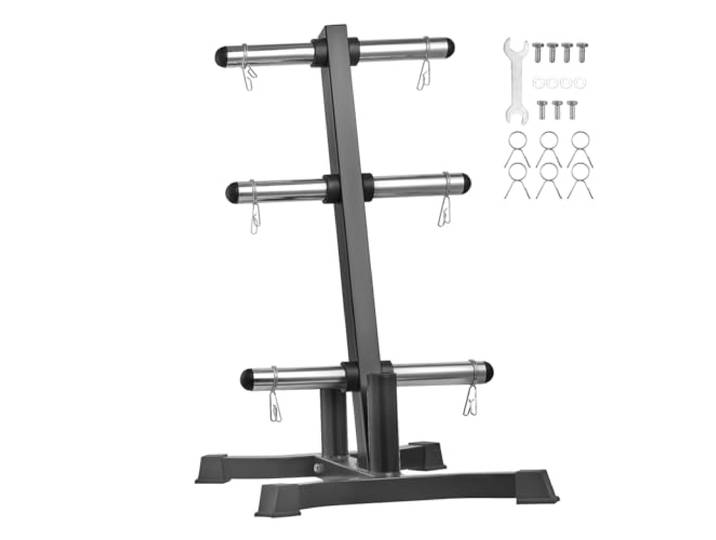 VEVOR Support d'Haltères Capacité de Charge 454 kg\, Rack de Rangement pour Disques des Poids de 50\,8 mm\, Support de Poids à Cadre en L\, Repose Haltères Robuste\, Stockage pour Musculation Gym Domicile
