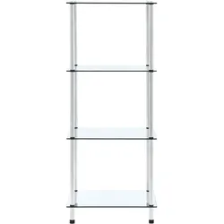 vidaXL Regal mit 4 Ablagen Transparent 40x40x100 cm Hartglas