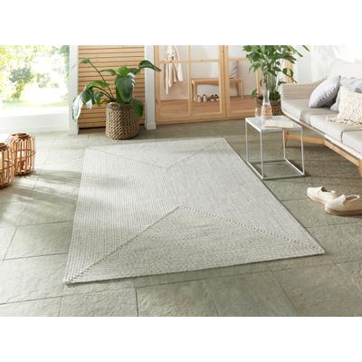 Teppich HANSE HOME "Trenzado", grau (hellgrau, weiß), B:80cm H:10mm L:150cm, Polypropylen, Teppiche, Teppich, In- & Outdoor, Handmade-Look, Läufer, Wetterfest, Balkon, Wohnzimmer