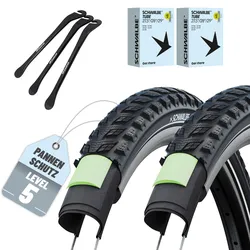 2x Schwalbe Marathon 365 Performance Fahrradreifen 26 x 2,15 (55-559) + AV-Schlauch und Reifenheber