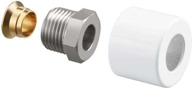 OV Kit de raccords à compression pour série E 1/2x15mm blanc ; Oventrop (1169193)