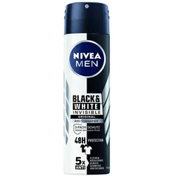 4x Nivea Men, Deo, Black & White Invisible Original Spray (Spray, 150 ml)