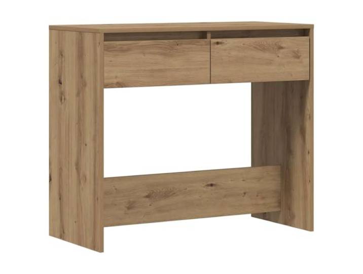 GKHPYURE Konsolentisch Eiche Handwerk 89 x 41 x 76,5 cm Spanplatte Handwerkliche Eichenfarbe, Spanplatten, zwei Schubladen, Stauraum unter dem Regal, Montage erforderlich,