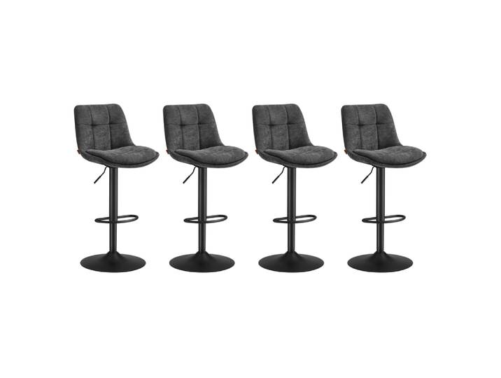 Ensembles de 4 tabourets de bar pivotants réglables gris
