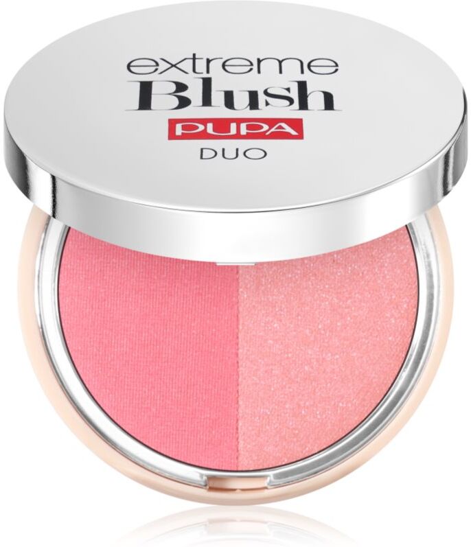 PUPA Milano Extreme Blush Duo compact blush shade 140 - Radiant Flamingo - Glow Creamy 4 g