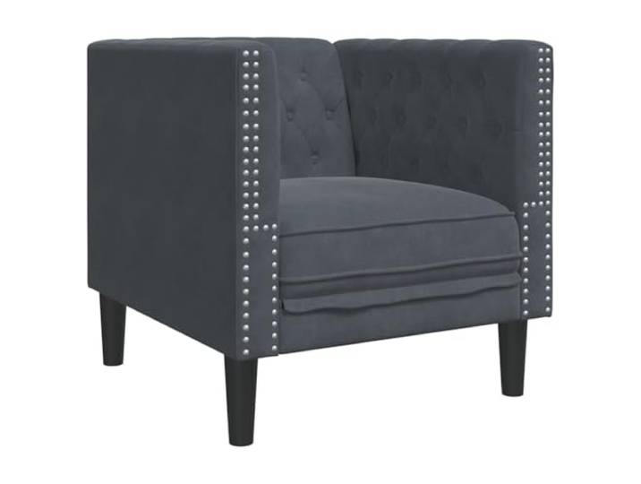 TEKGHUT Chesterfield Sofa Dunkelgrau 74,5 x 71 x 70,5 cm Samt Samtbezug,Knopfheftung,gerollte Arme,Schaumfüllung,Innenbereich,Werkzeuge inklusive